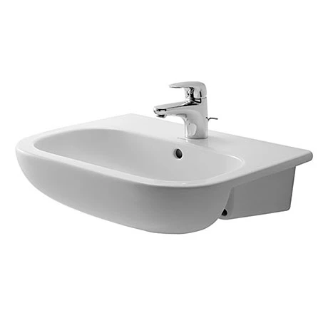 Duravit D-Code 550mm 1TH Semi Recessed Basin - 0339550000 1 Duravit D-Code 550mm 1TH Semi Recessed Basin - 0339550000