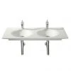 Roca - Kalahari-N Double Bowl Wall Mounted Basin - 1200mm -1 Tap Hole per Bowl