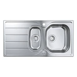 Grohe K200 1.5 Bowl Stainless Steel Kitchen Sink - 31564SD1 -Victorian Plumbing Store 31564SD1 D2 460