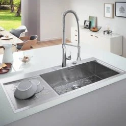 Grohe K1000 1.0 Bowl Stainless Steel Kitchen Sink -Victorian Plumbing Store 31582SD0 D3 460