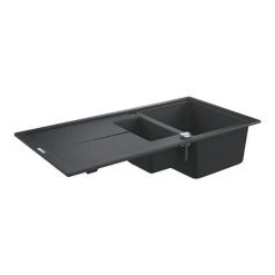 Grohe K400 1.5 Bowl Composite Quartz Kitchen Sink with Drainer - Black - 31642AP0 -Victorian Plumbing Store 31642AP0 D2 460