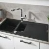 Grohe K500 1.5 Bowl Composite Quartz Kitchen Sink with Drainer - Black - 31646AP0