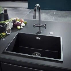 Grohe K700 1.0 Bowl Undermount Composite Quartz Kitchen Sink - Black - 31653AP0 7 Grohe K700 1.0 Bowl Undermount Composite Quartz Kitchen Sink - Black - 31653AP0 -Victorian Plumbing Store 31653AP0 D3 460