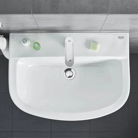 Grohe Bau 600mm 1TH Basin + Full Pedestal 3 Grohe Bau 600mm 1TH Basin + Full Pedestal - Image 3
