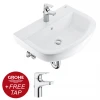 Grohe Bau Ceramic 600mm Complete Basin Package (Tap + waste included)