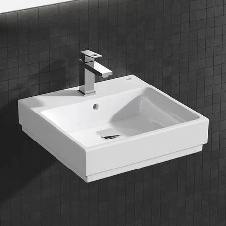 Grohe Cube Ceramic 500mm 1TH Wall Hung Basin - 3947400H 3 Grohe Cube Ceramic 500mm 1TH Wall Hung Basin - 3947400H - Image 3