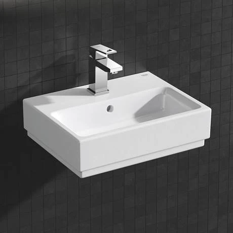 Grohe Cube Ceramic 450mm 1TH Wall Hung Basin - 3948300H 2 Grohe Cube Ceramic 450mm 1TH Wall Hung Basin - 3948300H - Image 2