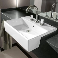 Villeroy and Boch Memento 550 x 420mm 1TH Semi-Recessed Basin - 41335501