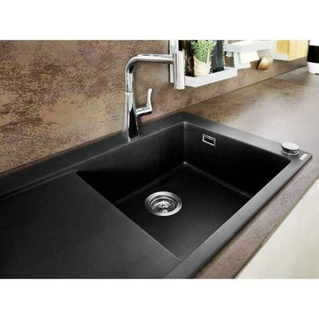 Hansgrohe S514-F450 1.0 Bowl Built-in Kitchen Sink with Drainer - Graphite Black - 43314170 2 Hansgrohe S514-F450 1.0 Bowl Built-in Kitchen Sink with Drainer - Graphite Black - 43314170 - Image 2
