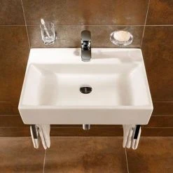 Villeroy and Boch Memento 1TH Wall Hung Basin -Victorian Plumbing Store 51336001 D4 460