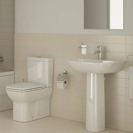 VitrA - S20 Model Washbasin & Pedestal - 1 Tap Hole - 5 x Size Options 2 VitrA - S20 Model Washbasin & Pedestal - 1 Tap Hole - 5 x Size Options - Image 2