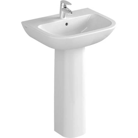 VitrA - S20 Model Washbasin & Pedestal - 1 Tap Hole - 5 x Size Options 1 VitrA - S20 Model Washbasin & Pedestal - 1 Tap Hole - 5 x Size Options