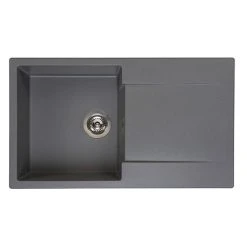 Reginox Amsterdam 10 1.0 Bowl Granite Kitchen Sink - Grey Silvery