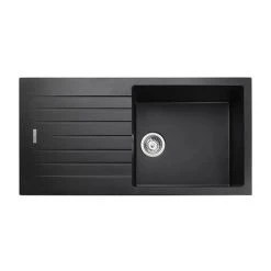 Rangemaster Andesite Ash Black 1.0 Bowl Igneous Granite Kitchen Sink -Victorian Plumbing Store AND1051AS D3 460