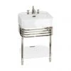 Arcade 600mm Basin and Stand with Glass Shelf - Various Tap Hole Options