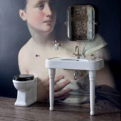 Arcade 900mm Basin and Ceramic Console Legs - Various Tap Hole Options -Victorian Plumbing Store ARC900CL D3 460