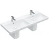 Villeroy and Boch Avento 1200 x 470mm Double Basin + Semi Pedestals