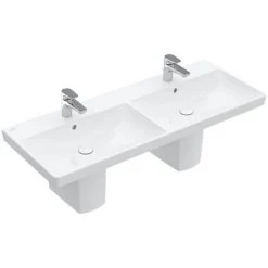 Villeroy and Boch Avento 1200 x 470mm Double Basin + Semi Pedestals