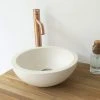 Arezzo Stone White Terrazzo Effect Round Counter Top Basin - 300mm Diameter