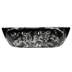 Arezzo 455 x 325mm Curved Rectangular Counter Top Basin - Gloss Black Marble Effect 7 Arezzo 455 x 325mm Curved Rectangular Counter Top Basin - Gloss Black Marble Effect -Victorian Plumbing Store AZ1004 detail3 460