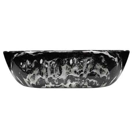 Arezzo 455 x 325mm Curved Rectangular Counter Top Basin - Gloss Black Marble Effect 4 Arezzo 455 x 325mm Curved Rectangular Counter Top Basin - Gloss Black Marble Effect - Image 4