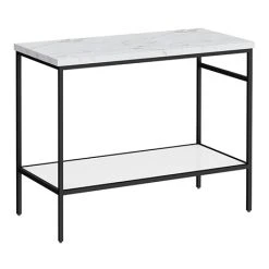 Arezzo 1010 White Marble Effect Worktop with Matt Black Framed Washstand