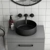 Arezzo 352mm Matt Black Round Counter Top Basin