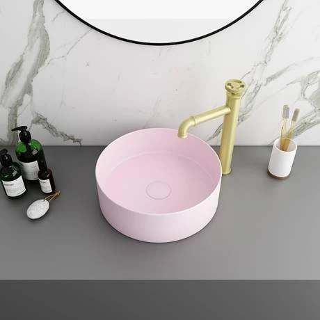 Arezzo 352mm Matt Pink Round Counter Top Basin 3 Arezzo 352mm Matt Pink Round Counter Top Basin - Image 3