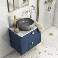 Arezzo Round Counter Top Basin (360mm Diameter - Matt Grey) -Victorian Plumbing Store AZ113MG d2 460