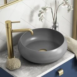 Arezzo Round Counter Top Basin (360mm Diameter - Matt Grey)