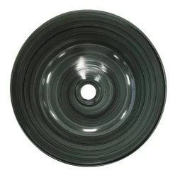 Arezzo Round Brushed Dark Green Counter Top Basin 0TH - 358mm Diameter -Victorian Plumbing Store AZ17DG detail2 460