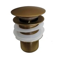 Arezzo Brushed Brass 360mm Round Stainless Steel Counter Top Basin + Waste -Victorian Plumbing Store AZ360BB D2 460