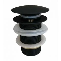 Arezzo Matt Black 360mm Round Stainless Steel Counter Top Basin + Waste -Victorian Plumbing Store AZ360MB D2 460