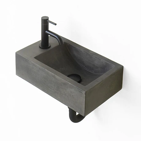 Arezzo Stone Wall Hung Dusk Grey Cloakroom Basin (400 x 230mm) 1 Tap Hole 1 Arezzo Stone Wall Hung Dusk Grey Cloakroom Basin (400 x 230mm) 1 Tap Hole