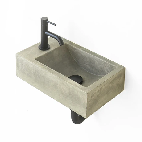 Arezzo Stone Wall Hung Natural Concrete Cloakroom Basin (400 x 230mm) 1 Tap Hole 1 Arezzo Stone Wall Hung Natural Concrete Cloakroom Basin (400 x 230mm) 1 Tap Hole