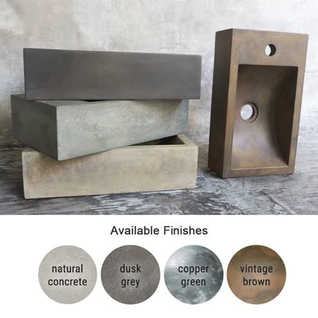 Arezzo Stone Wall Hung Dusk Grey Cloakroom Basin (400 x 230mm) 1 Tap Hole 2 Arezzo Stone Wall Hung Dusk Grey Cloakroom Basin (400 x 230mm) 1 Tap Hole - Image 2