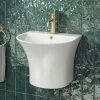 Arezzo Curved Ceramic One Piece Wall Hung Basin 1TH - 540mm Wide