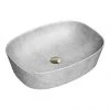 Arezzo 505 x 385mm Curved Rectangular Counter Top Basin - Light Grey Marble Effect