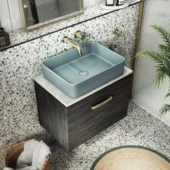 Arezzo 500 x 370mm Curved Rectangular Counter Top Basin - Matt Green 5 Arezzo 500 x 370mm Curved Rectangular Counter Top Basin - Matt Green -Victorian Plumbing Store AZ50CGRN n d2 460