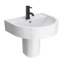 Arezzo 520 Wall Hung Basin 1TH + Semi Pedestal -Victorian Plumbing Store AZ52BSP n d2 460