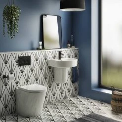 Arezzo 520 Wall Hung Basin 1TH + Semi Pedestal -Victorian Plumbing Store AZ52BSP n d3 460