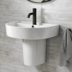 Arezzo 520 Wall Hung Basin 1TH + Semi Pedestal