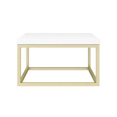 Arezzo 500 Gloss White Stone Resin Worktop with Brushed Brass Wall Mounted Frame 2 Arezzo 500 Gloss White Stone Resin Worktop with Brushed Brass Wall Mounted Frame - Image 2