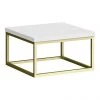 Arezzo 500 Gloss White Stone Resin Worktop with Brushed Brass Wall Mounted Frame