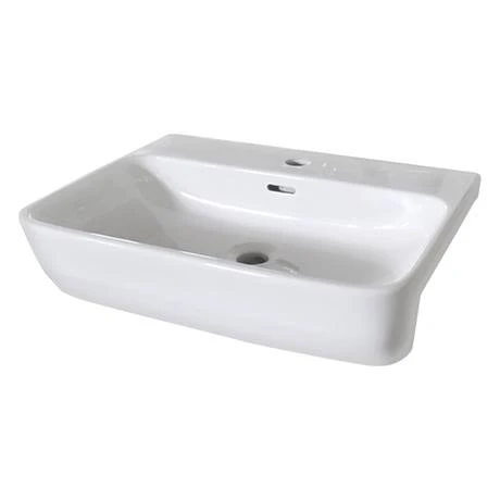 Arezzo 565mm Curved Semi-Recessed Basin - Gloss White 2 Arezzo 565mm Curved Semi-Recessed Basin - Gloss White - Image 2