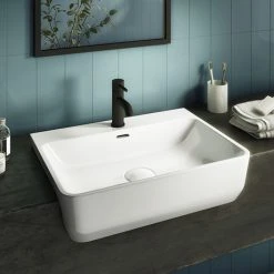 Arezzo 565mm Curved Semi-Recessed Basin - Gloss White