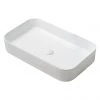 Arezzo 600 x 370mm Curved Rectangular Counter Top Basin - Gloss White