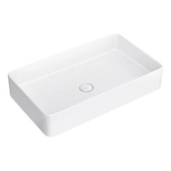 Arezzo Gloss White Slim Rectangular Counter Top Basin (605 x 355mm)