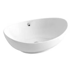 Arezzo Stone Resin Floating Basin Shelf inc. Oval Basin - 600mm Wide -Victorian Plumbing Store AZ6MWSLFB1 d2 460