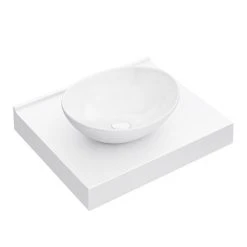 Arezzo Stone Resin Floating Basin Shelf inc. Oval Basin - 600mm Wide